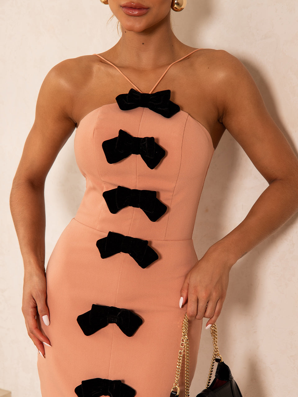 Vestido Tubinho Nude Terracota Chic