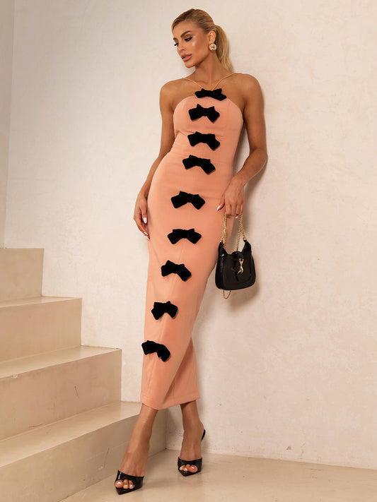 Vestido Tubinho Nude Terracota Chic